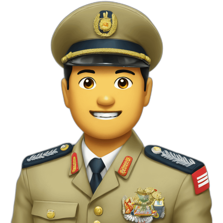 Prabowo Subianto wink wear military uniform emoji