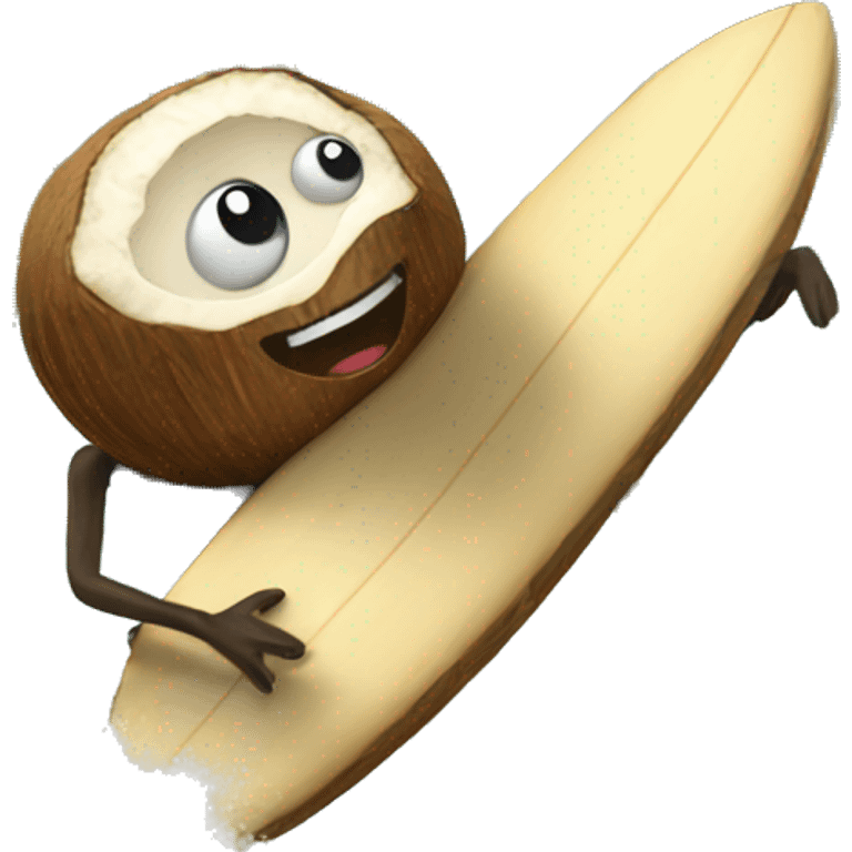 Coconut surfing emoji