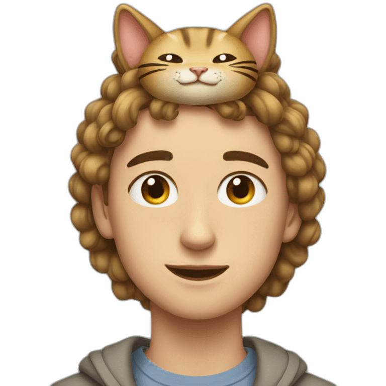 teen with a cat in his head emoji