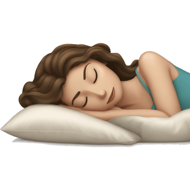 sleeping beauty brunette white girl with a silk pillow emoji