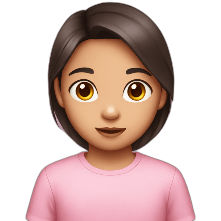 filipino pink cat child with dark brown hair emoji