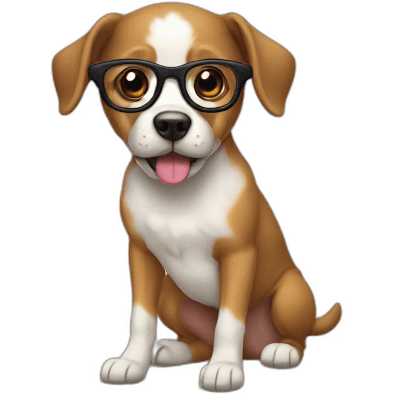 Chien bu avec lunette emoji