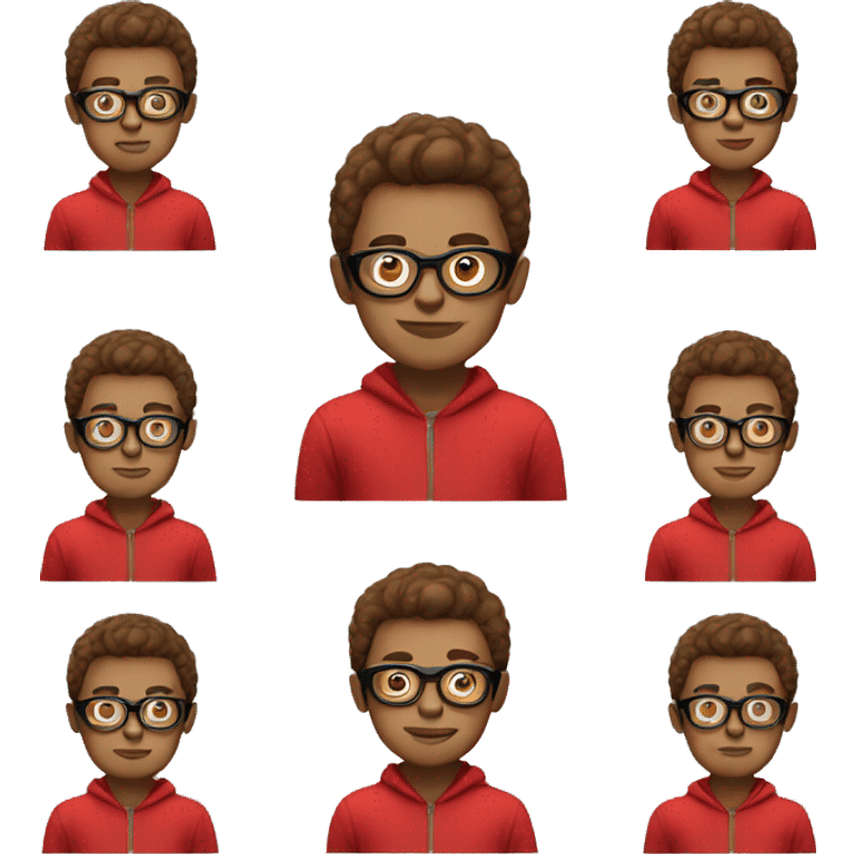 Boy with red hoodie and glasses  emoji