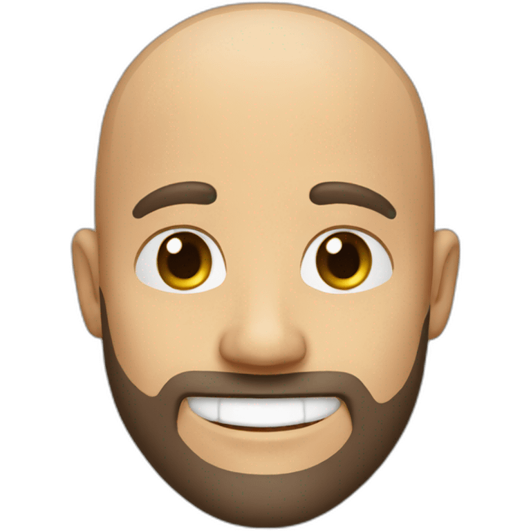 bald man with facial scruff and a big smile emoji