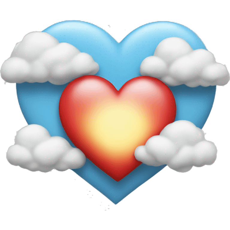 a heart with clouds around it emoji