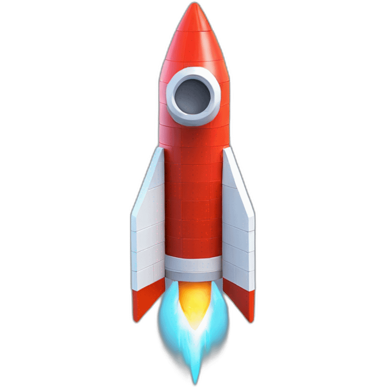 3d voxel rocket emoji