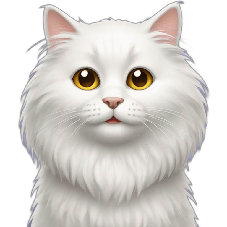 White hairy cat emoji