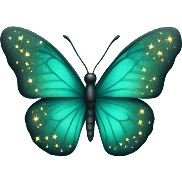 Teal butterfly with sparkles  emoji