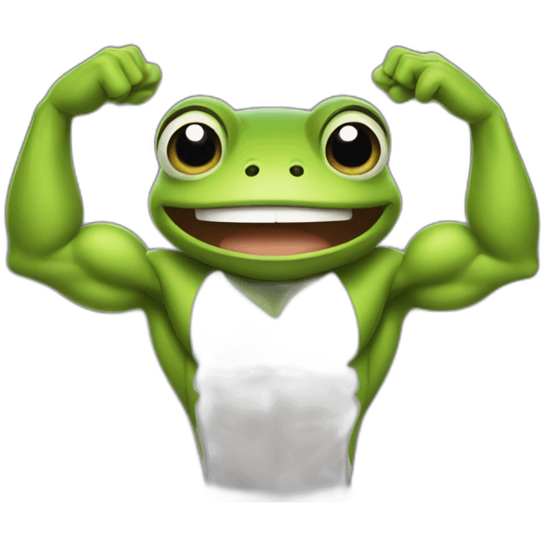 frog flexing muscle emoji