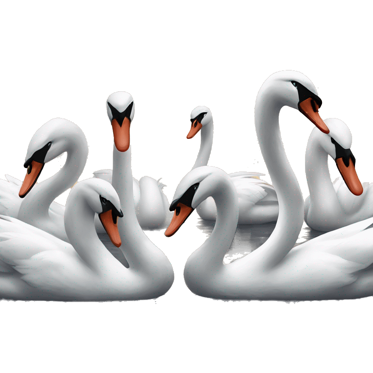 a group of swans who are client emoji