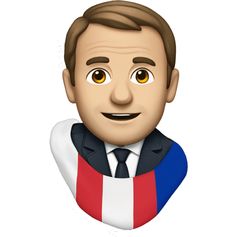 macron with a french flag emoji