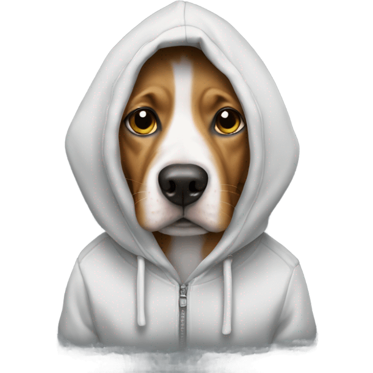 Dog wearing hoodie emoji