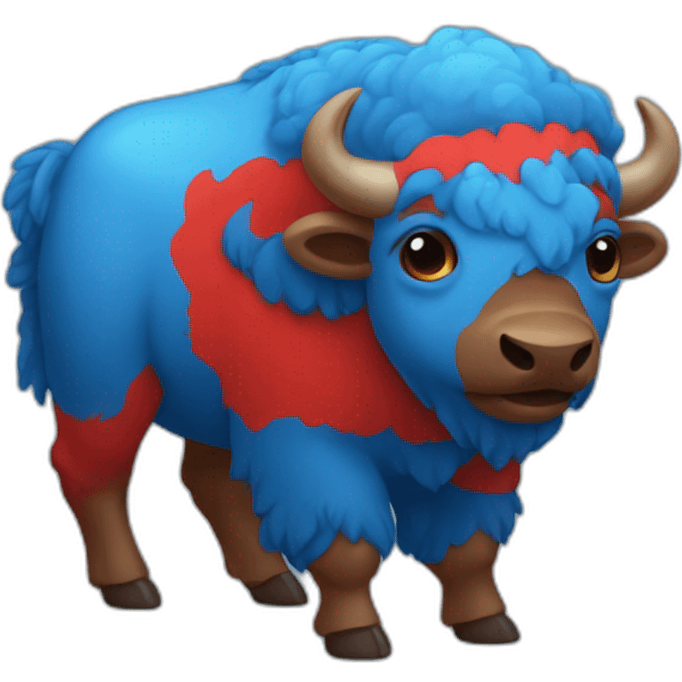 Blue/Red Little bison 🦬 emoji