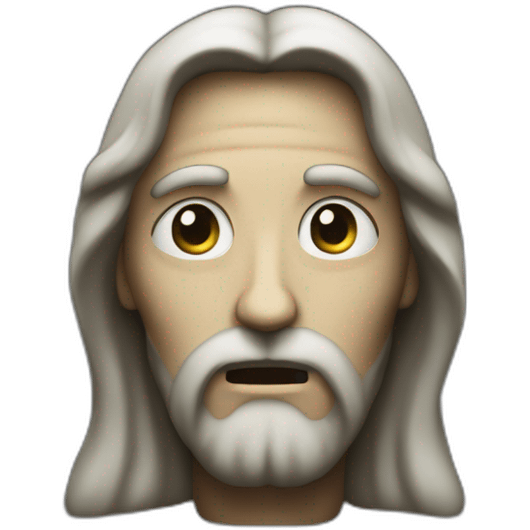 Scarry Jesus cross in black colour emoji