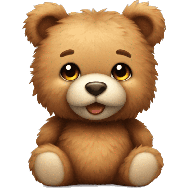 Cute fuzzy teddy bear emoji