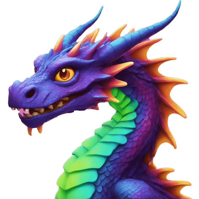 psychedelic neon dragon  emoji