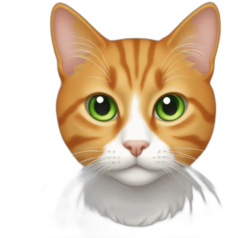 green eyed orange tabby cat with white in her emoji