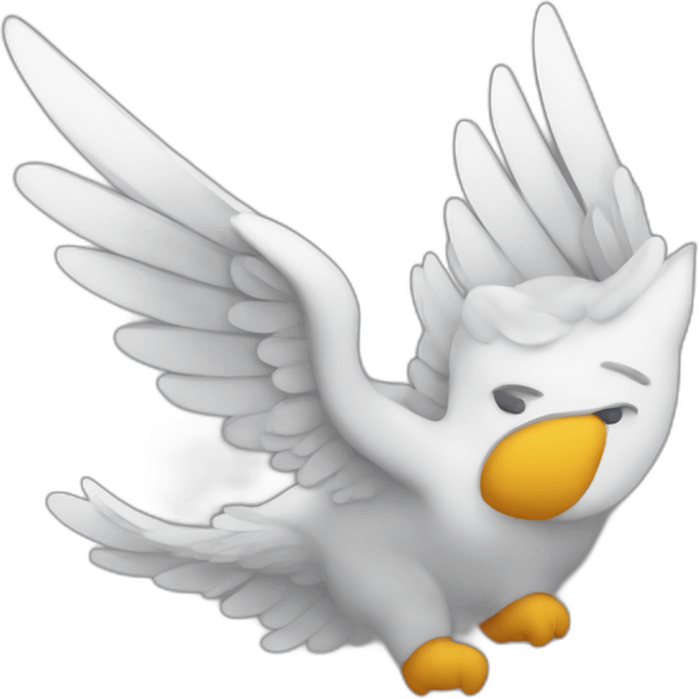 Chat rayé avec des ailes d’ange emoji