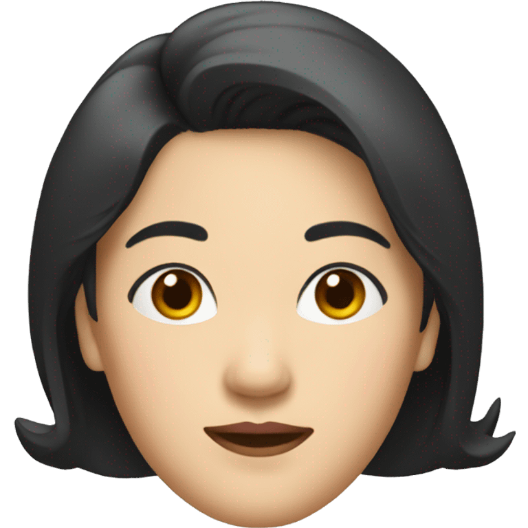 middle aged asian woman with suit black hair emoji