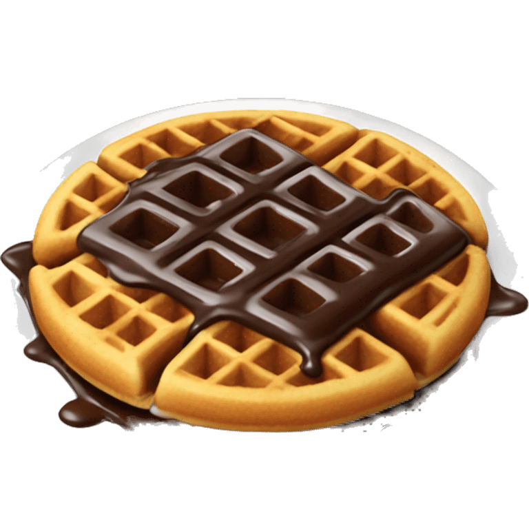 waffle with chocolate sauce emoji