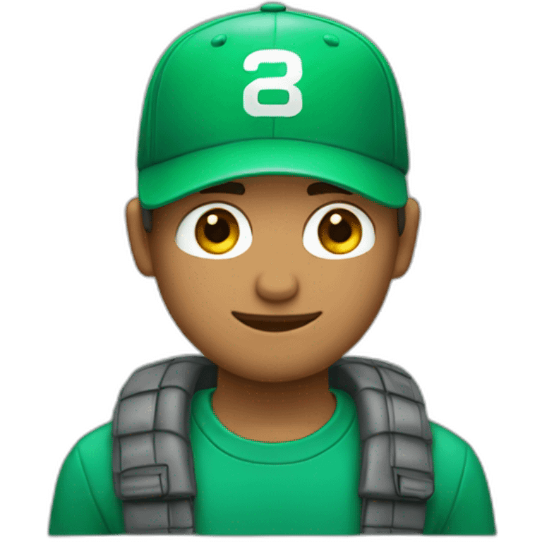 guy with green basecap and blue eyes emoji