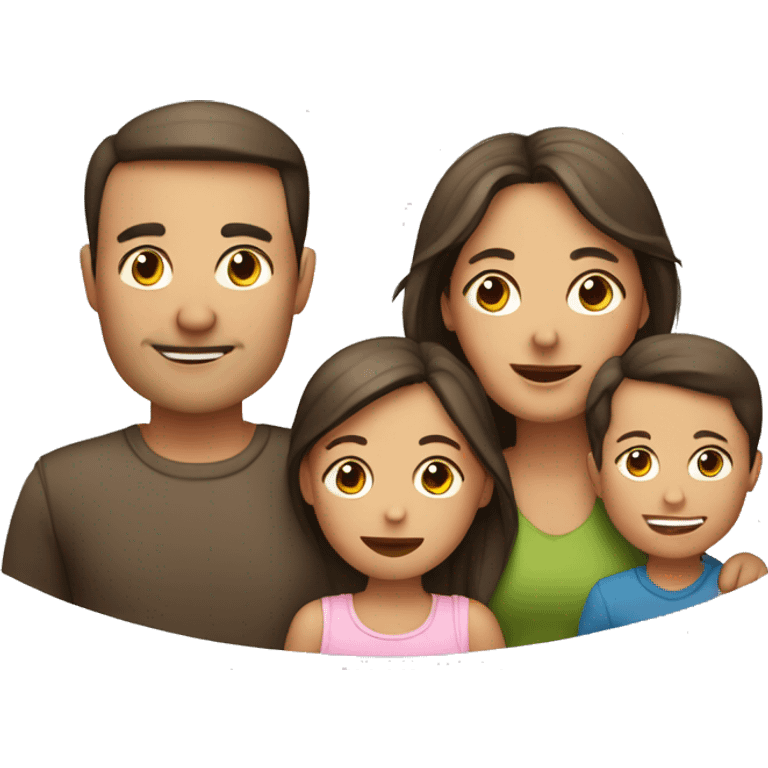 familia de papa, mama y dos niños emoji