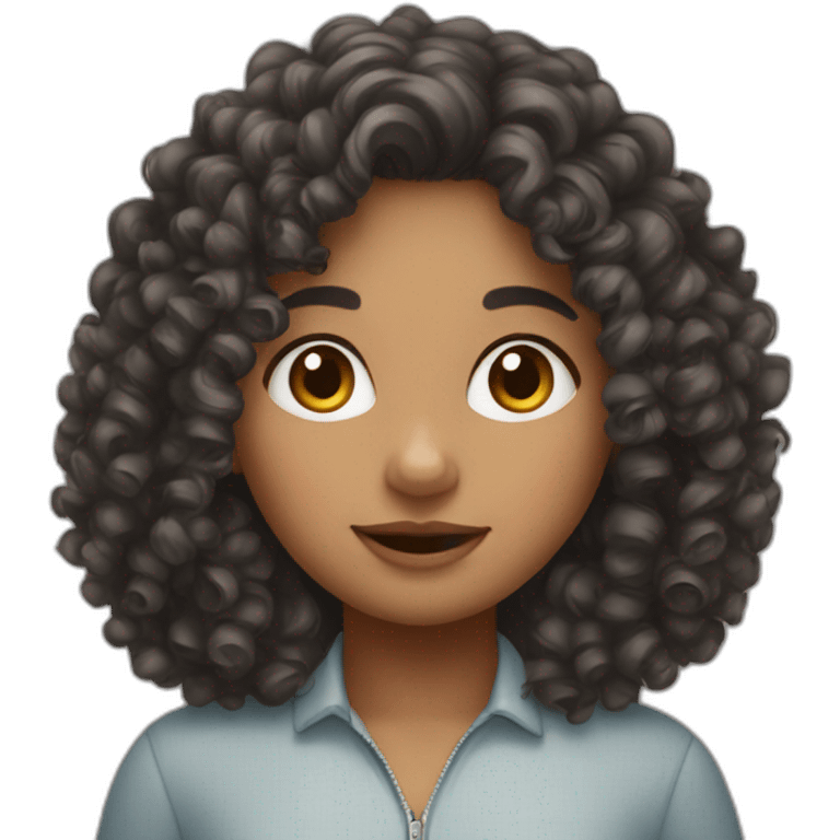 Girl-curly hair-mole emoji