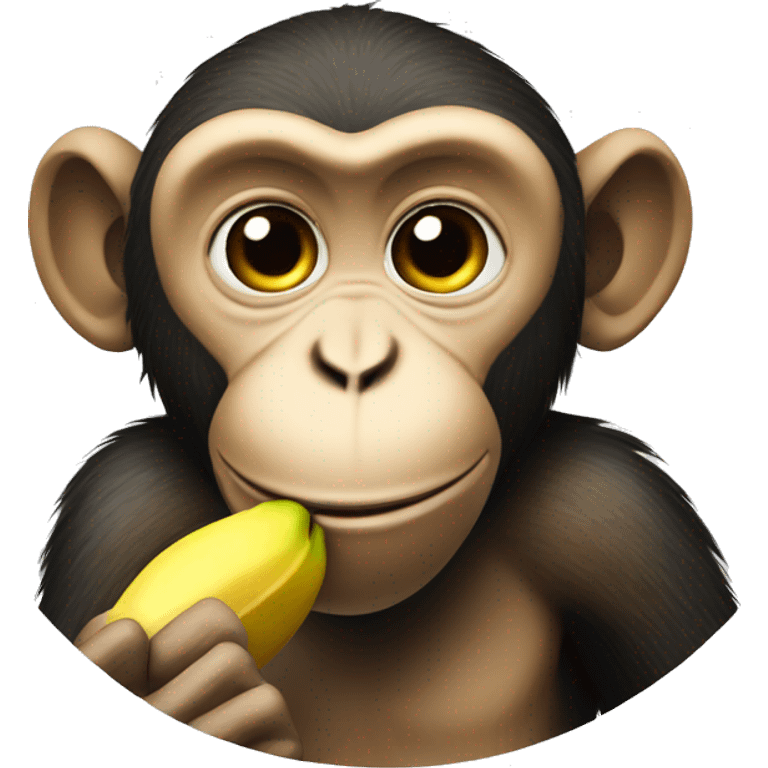 Monkey eating a banana emoji