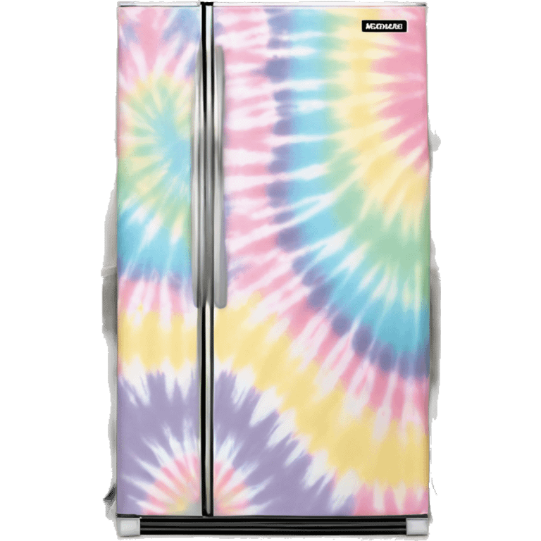 Realistic retro vintage pastel tie dye fridge.  emoji