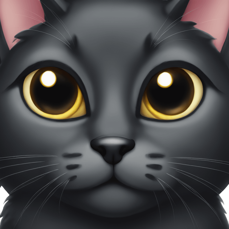 extremely huge eyed black cat emoji