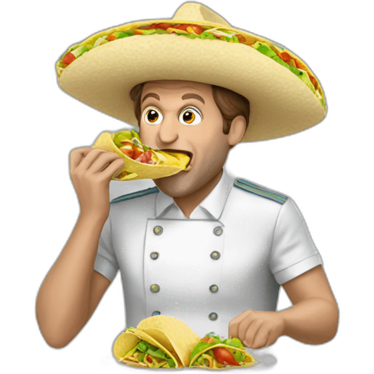 Macron eating tacos emoji