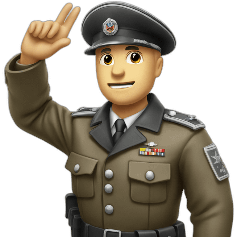 gestapo reich soldier raises arm greeting emoji