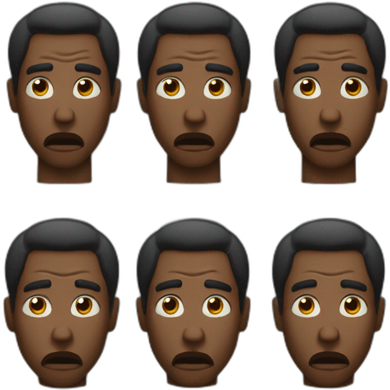 black man shocked with his hands on his head emoji