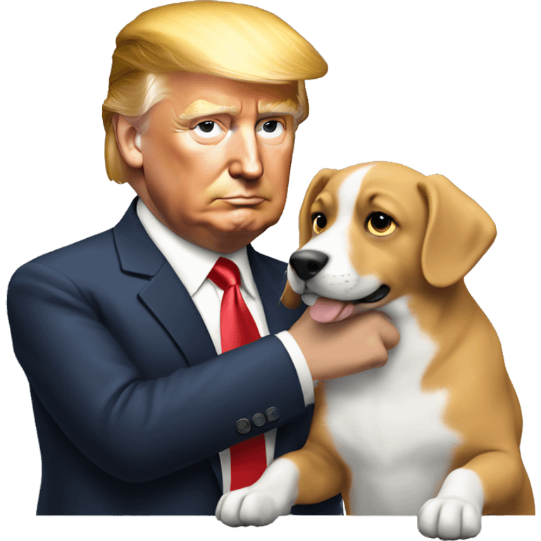 Donald trump petting dog emoji