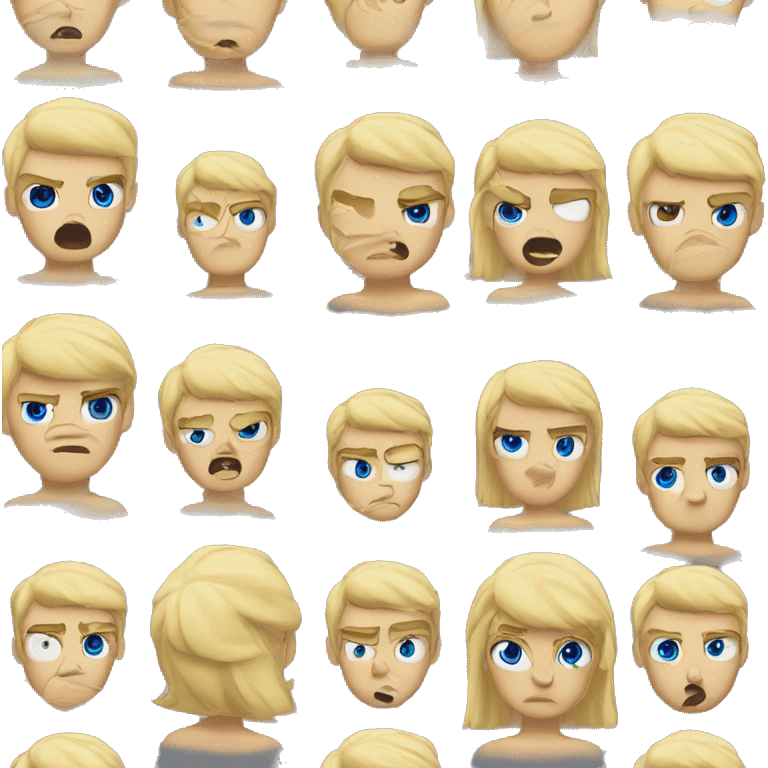 Angry boy blonde blue eyes emoji