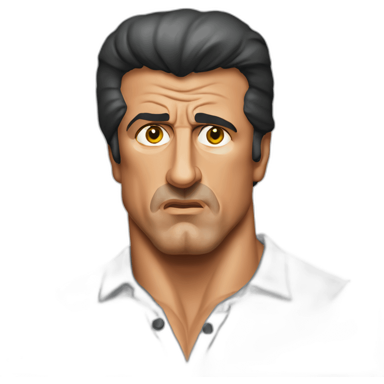 sylvester stallone serious cartoon wearing shirt emoji