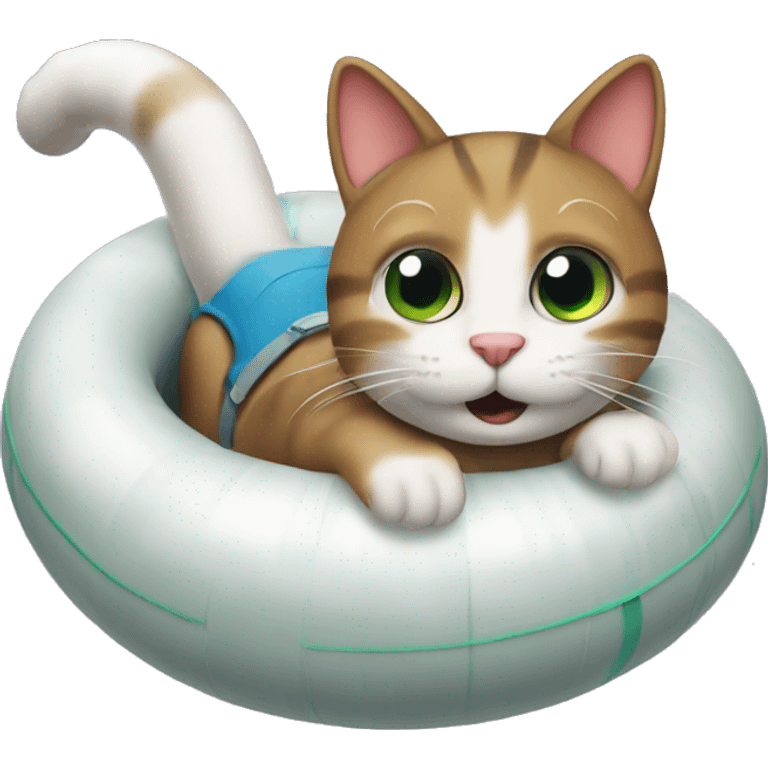 cat going tubing emoji