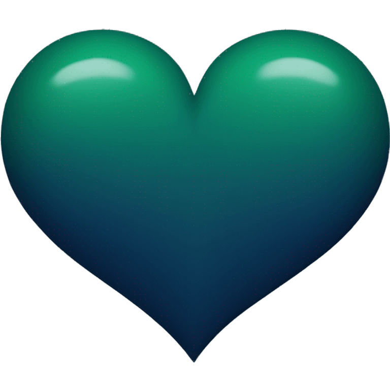 Half dark green and half navy blue heart  emoji