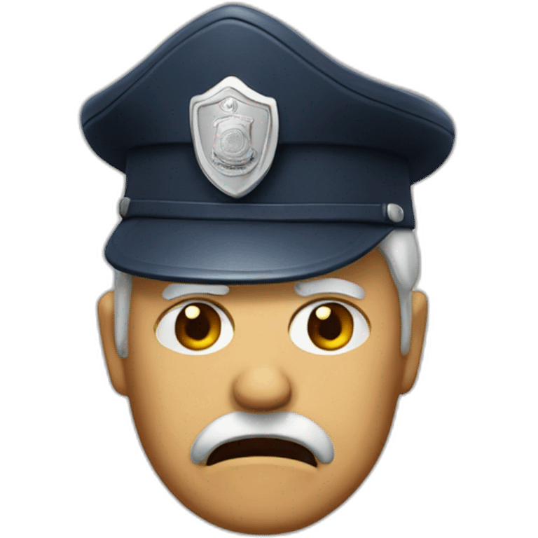 old person with police cap a bit angry emoji