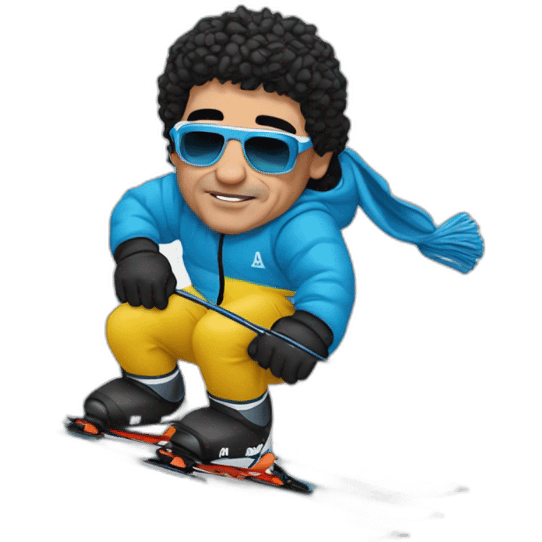 maradona fait du ski emoji