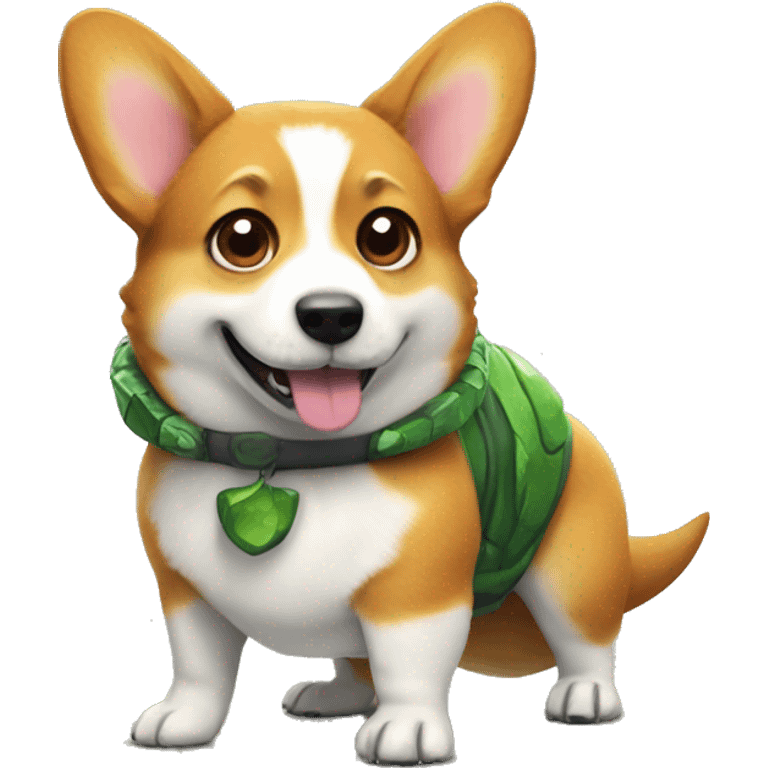 corgi with dinosaur suit emoji