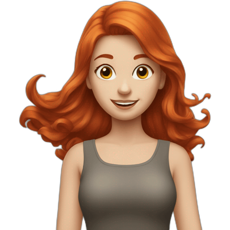 Redhead girl dance emoji