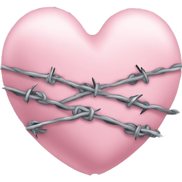 Baby pink heart with barbed wire around it emoji