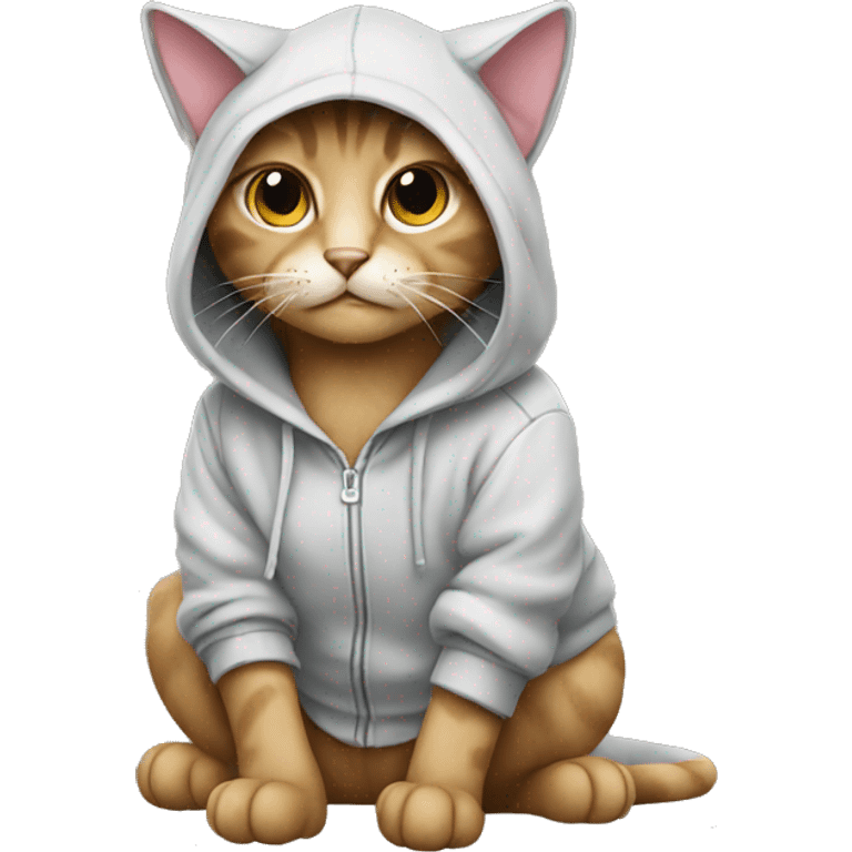 Cat wearing hoodie emoji