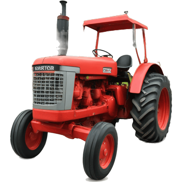 Old red tractor emoji