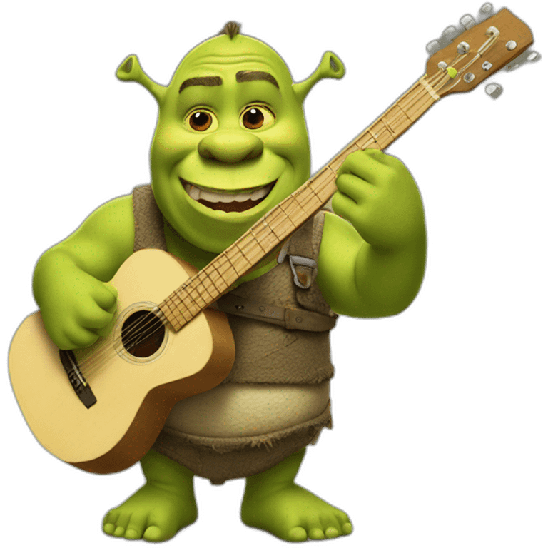 Shrek playing guitar emoji