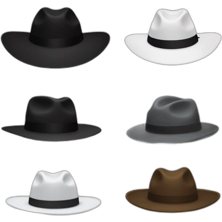 black hat gray hat white hat emoji