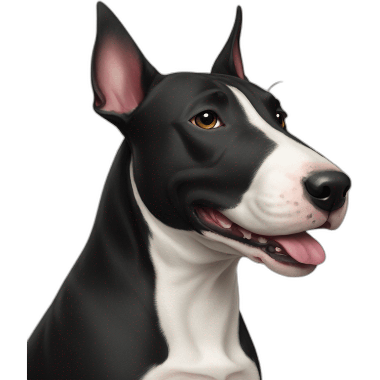 black bull terrier with tongue emoji