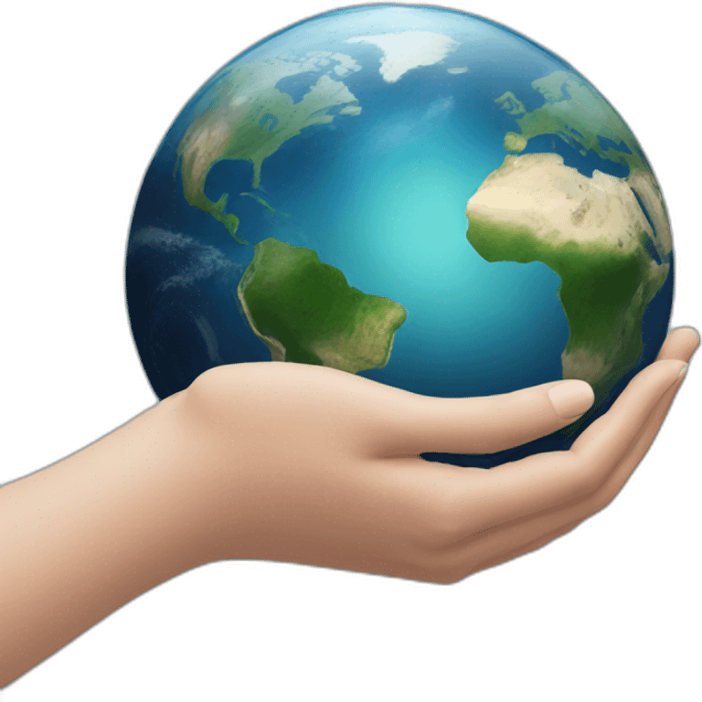 hands holding planet earth with same earth next to it  emoji