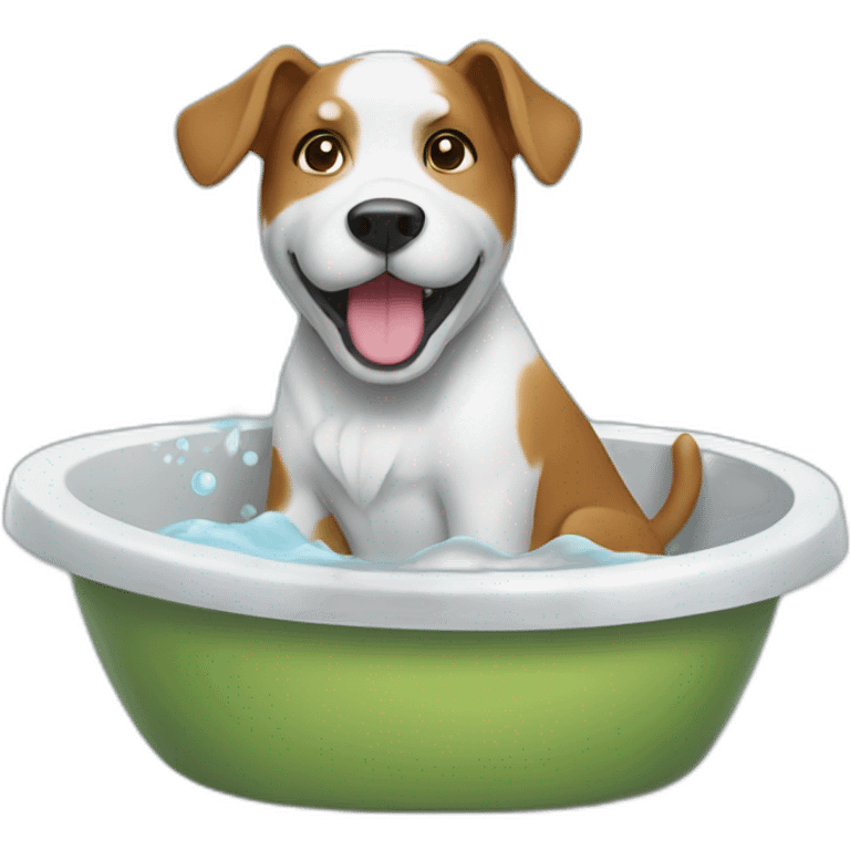 Dog washing body emoji